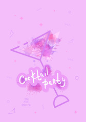 Cocktail party template.  Vector illustration.