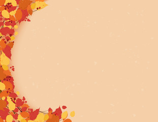 Autumn background with leaves frame. Vector illustration.