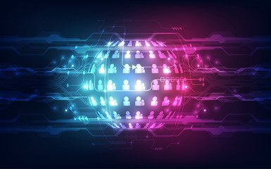 Abstract global communication system future technology background, vector illustration