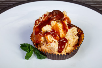 Delicious caramel meringue