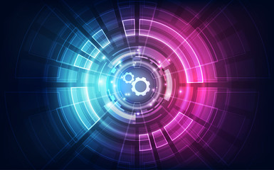 Abstract futuristic digital technology background. Illustration Vector