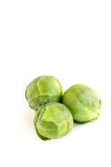Fototapeta premium Fresh Brussels Sprouts on White Background