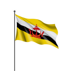 Brunei flag, vector illustration on a white background