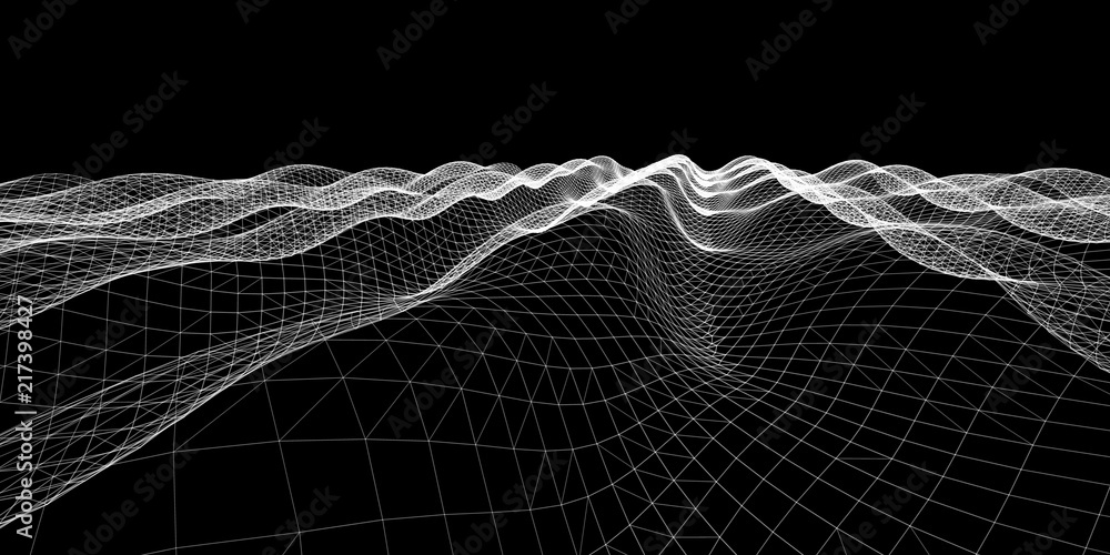 Wall mural noise wave. abstract digital grid background. technology background vector. future background.