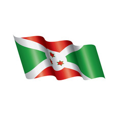 Burundi flag, vector illustration on a white background