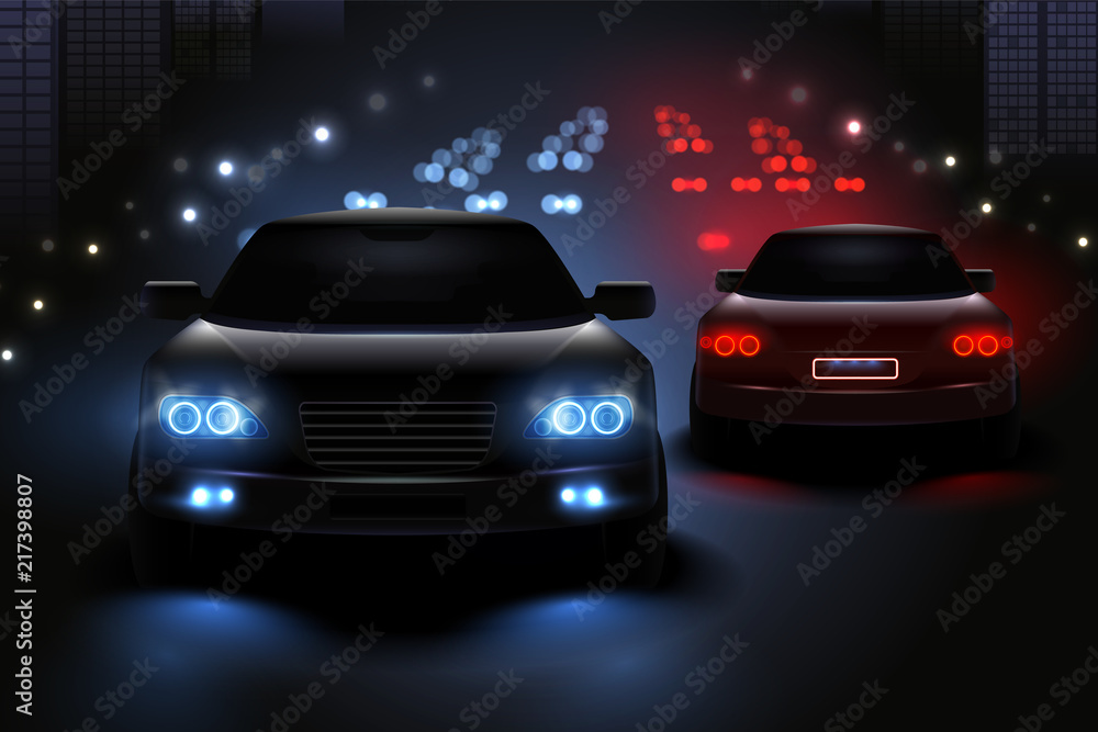 Canvas Prints car led lights composition