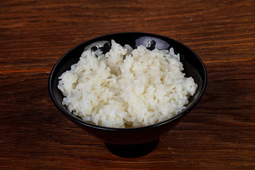 Steamed rice in the plate