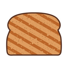 Simple, flat slice of toast icon. Isolated on white