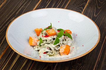 Pasta with salmon