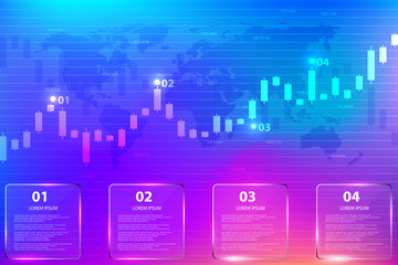 Business candle stick chart of stock market investment investment.Economic business idea for your design. Vector illustrations