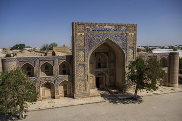 Modari-han Madrasah in Kosh-Madrasah complex. Bukhara, Uzbekistan. Asia. Great Silk Road.