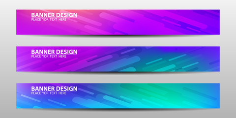 Banners with colorful geometric background . Vector illustrations