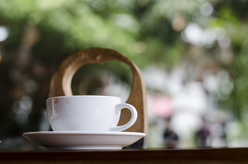 coffee cup and cake in cafe relax style