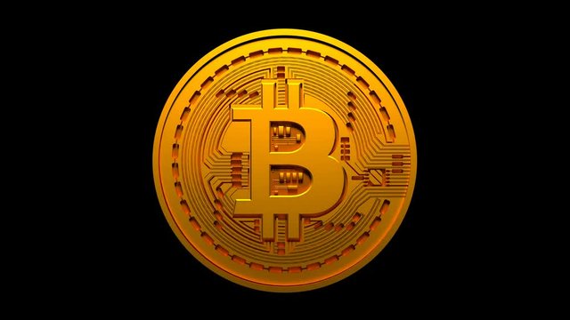 4k Bitcoin Crypto Currency Logo,3D btc coin finance business,Light changes.