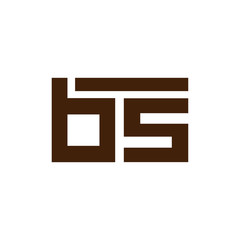 b s Initial Letter lowercase Linked logo icon vector