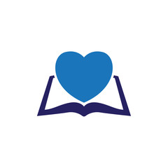 love heart with book logo icon vector © desbayy