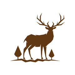 deer logo icon vector