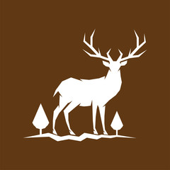 deer logo icon vector