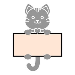 Fototapeta premium Frame with kitten, Cat icon