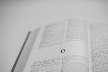 Fototapeta premium Roman A to Z alphabet printed on open book