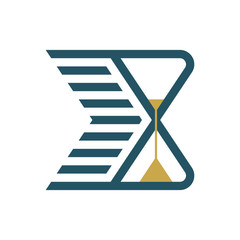 Hourglass logo template. Vector illustration.
