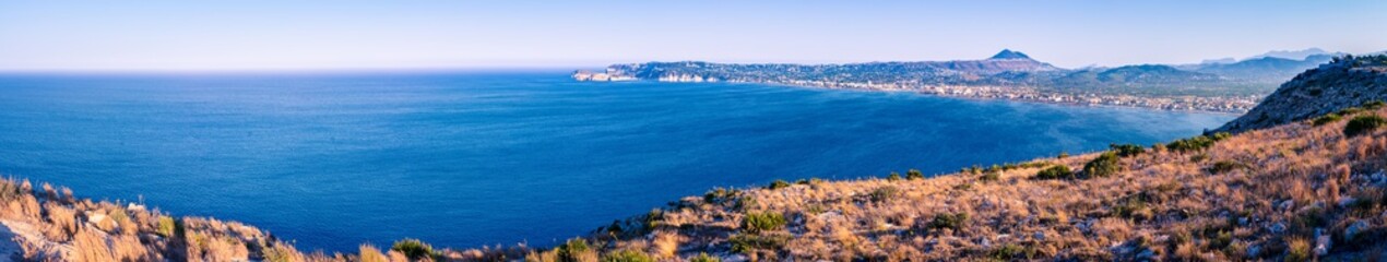 View of Javea Bay from San Antonio Cape, Alicante, Spain.