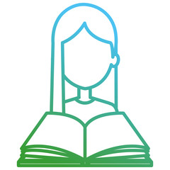 young girl student with text book school