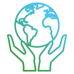 hands with world planet