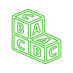 Alphabet Cube Outline Icon