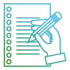 hand writing in notebook sheet