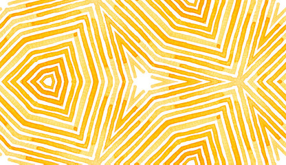 Orange Geometric Watercolor. Delicate Seamless Pattern. Hand Drawn Stripes. Brush Texture. Imaginati