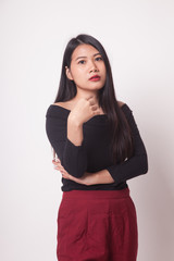 Portrait of beautiful young Asian woman.