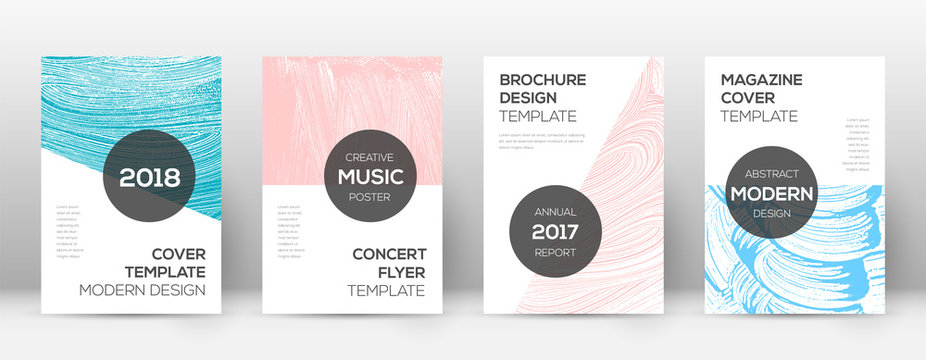 Cover page design template. Modern brochure layout. Comely trendy abstract cover page. Pink and blue