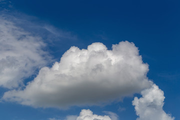 White fluffy clouds in the blue sky