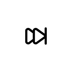 Player arrow button icon vector symbol sign. Logo design element