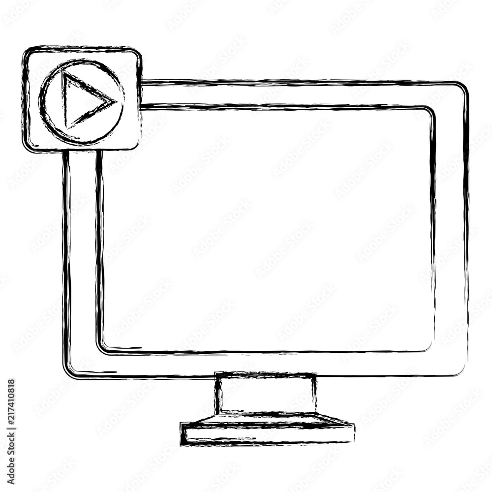 Poster computer display with media player icon