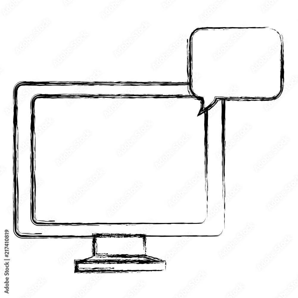 Poster computer display with speech bubble