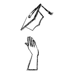 hand throwing hat graduation