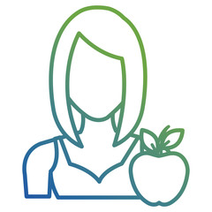 young woman with apple character