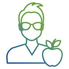 young man with apple avatar character