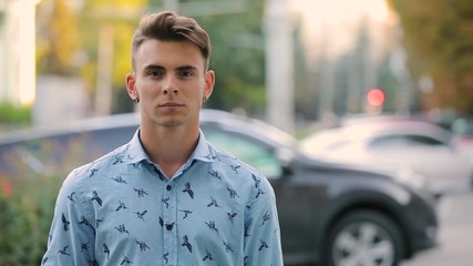 Young successful businessman casual style crossing his arms