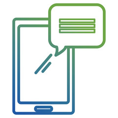 Fototapeta premium smartphone device with speech bubble