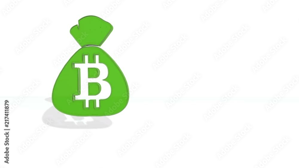Aufkleber green financial background made of 3d poligons. polygons rotate and are collected in a picture. bitc