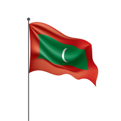 Maldives flag, vector illustration on a white background