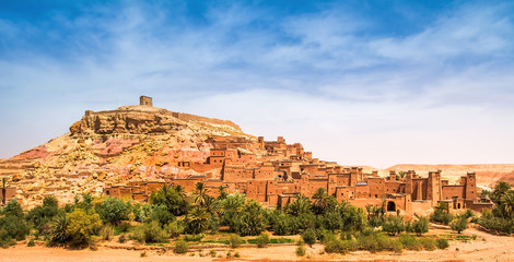 Amazing view of Kasbah Ait Ben Haddou near Ouarzazate in the Atlas Mountains of Morocco. UNESCO...