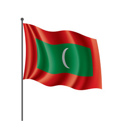 Maldives flag, vector illustration on a white background