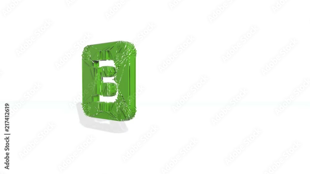 Poster green financial background made of 3d poligons. polygons rotate and are collected in a picture. bitc