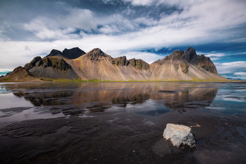 Vestrahorn Stockknes mountain range ,Batman Mountain ,Iceland Summer.