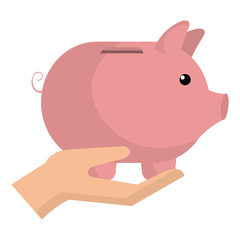 hand with piggy savings