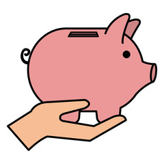 hand with piggy savings